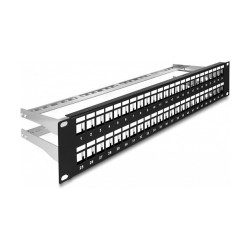 Delock 19? Keystone Patchpanel 48 Port mit Entlastungsschienen 2 HE schwarz — Buy in Cyprus with Fast Delivery