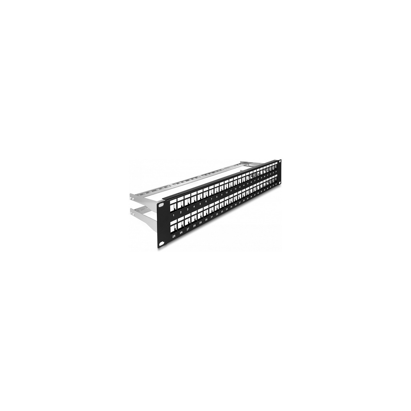 Delock 19? Keystone Patchpanel 48 Port mit Entlastungsschienen 2 HE schwarz — Buy in Cyprus with Fast Delivery