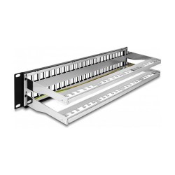 Delock 19? Keystone Patchpanel 48 Port mit Entlastungsschienen 2 HE schwarz — Buy in Cyprus with Fast Delivery