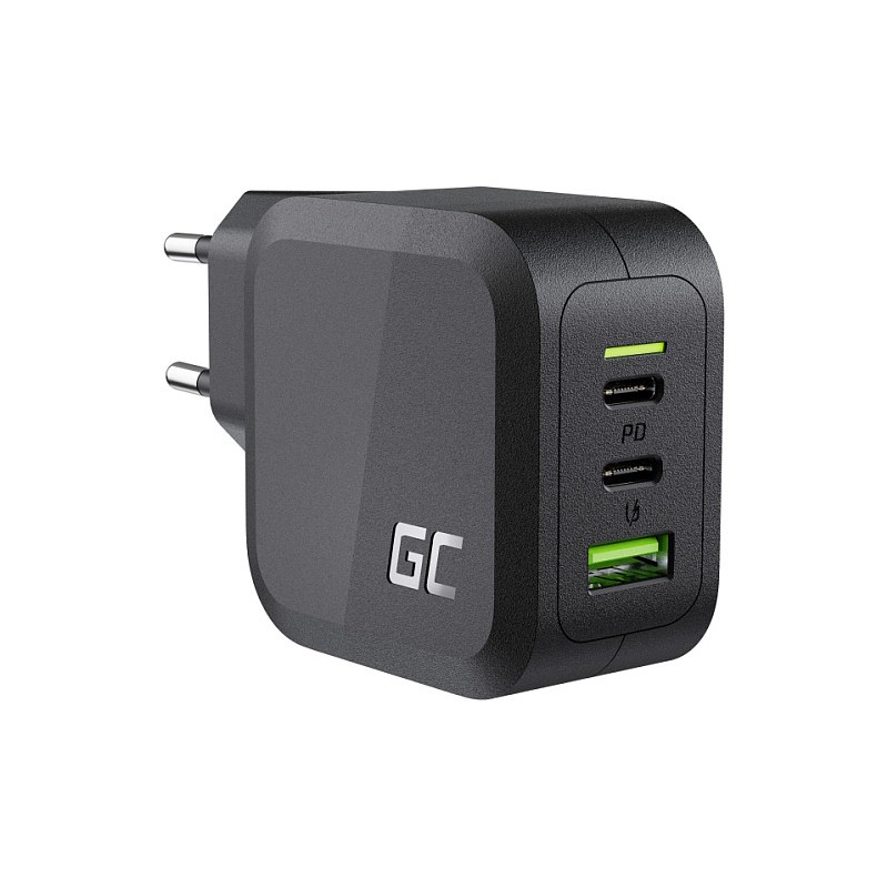 Ladegerät Green Cell Power Charger 2xUSB-C Power Delivery 1xUSB-A QuickCharge 65W Black — Buy in Cyprus with Fast Delivery