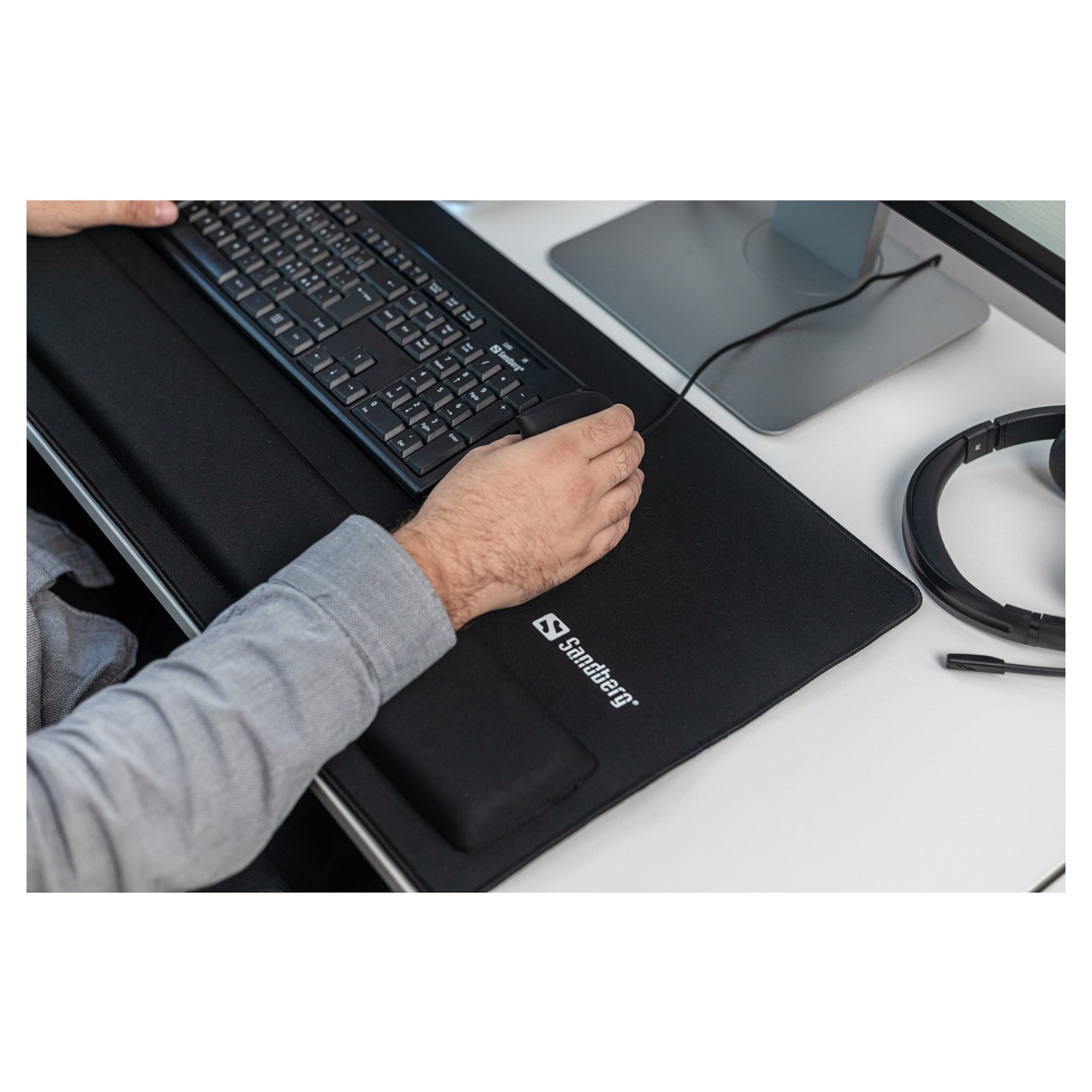 Sandberg Mauspad mit Handballenauflage 712x350mm Schwarz — Buy in Cyprus with Fast Delivery