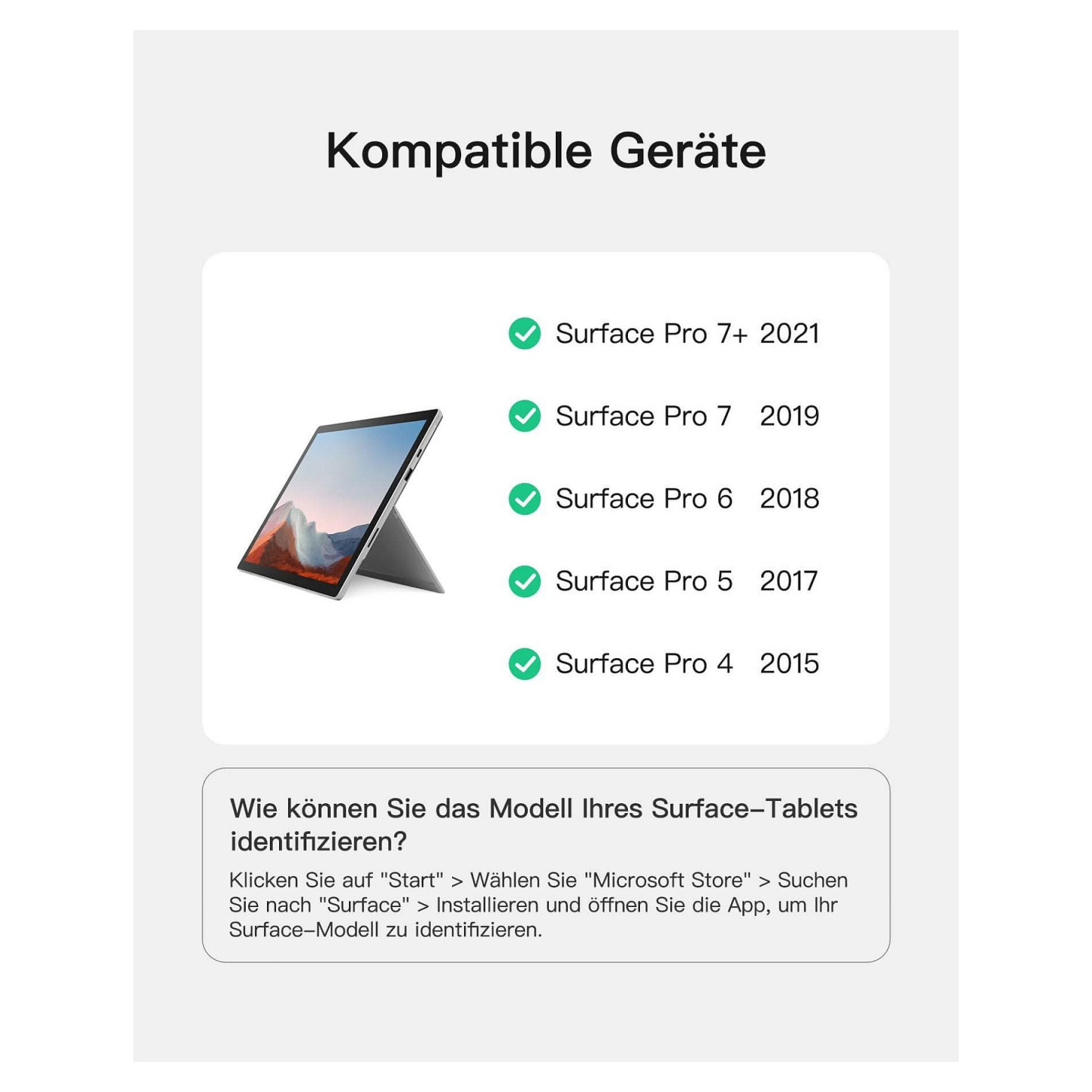 inateck Keyboard Surface gray. Sureface GO 1-4 Com. QWERTZ — Buy in Cyprus with Fast Delivery