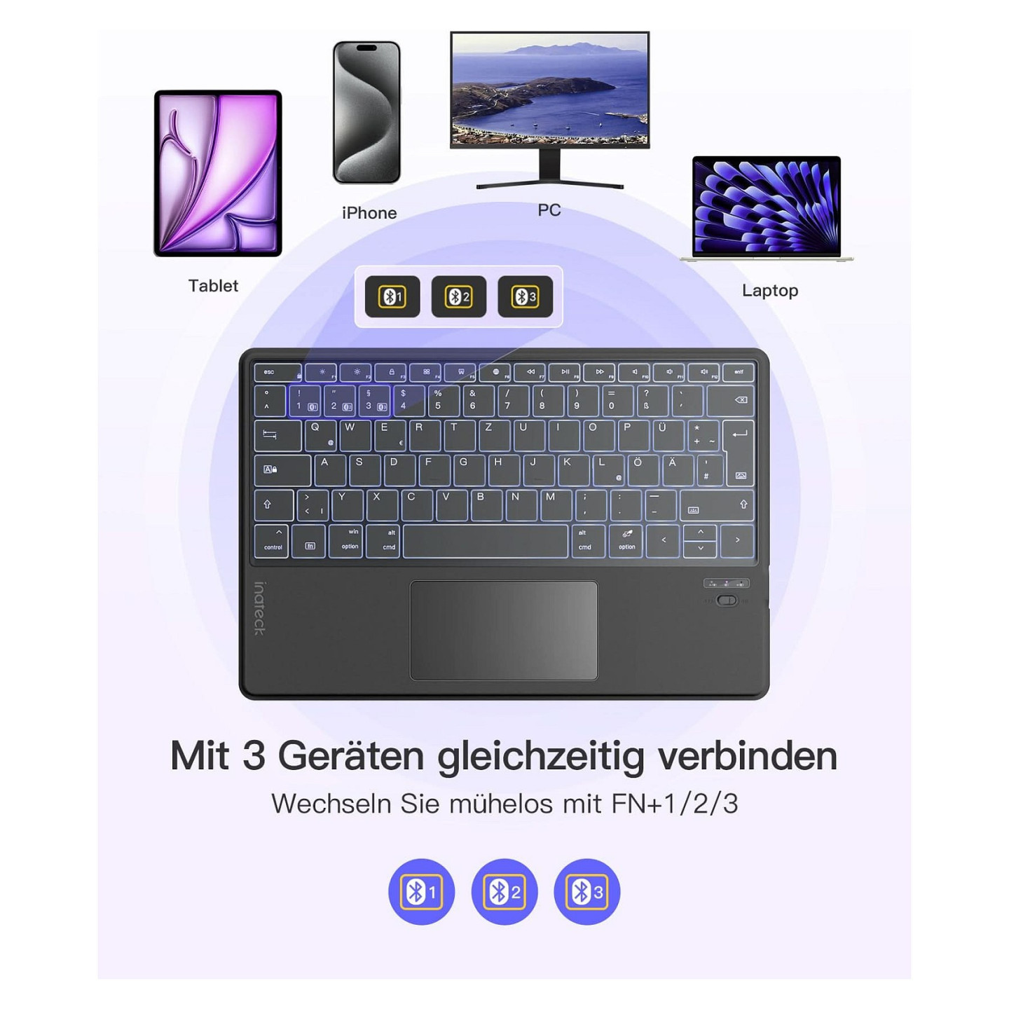 inateck Keyboard Surface gray. Sureface GO 1-4 Com. QWERTZ — Buy in Cyprus with Fast Delivery