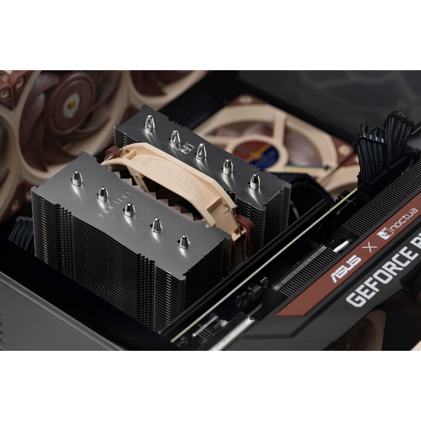 Noctua NH-D12L - 120mm CPU Air Cooler - Beige/Brown, 12V, 450-2000 RPM, LGA1700/LGA1200 Compatible