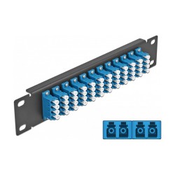 Delock 10? LWL Patchpanel 12 Port LC Quad blau 1 HE schwarz — Buy in Cyprus with Fast Delivery