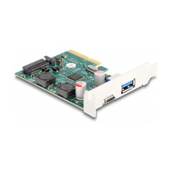 PCI Express x4 Karte zu 1 x extern USB 10 Gbps Type-CTM Buchse + 1 x extern USB 10 Gbps Typ-A Buchse - Low Profile Fo...