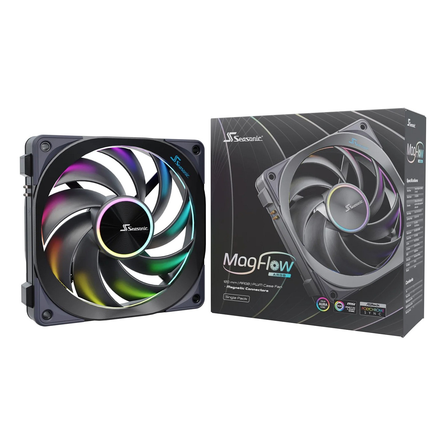 120mm Seasonic MagFlow 1225PWM ARGB 1-Fan Kit — Buy in Cyprus with Fast Delivery
