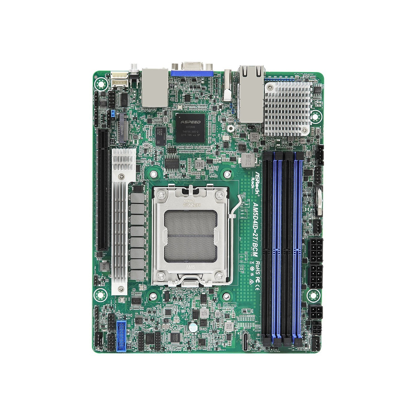 ASRock AM5D4ID-2T/BCM - Mini-ITX AM5 Motherboard, DDR5, 10Gb Ethernet, ASPEED AST2600 — Buy in Cyprus with Fast Delivery