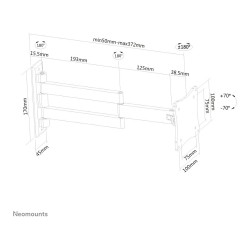 Neomounts FPMA-W830BLACK Wandhalterung mit drei Drehpunkten für Flachbildschirme bis 27' (69 cm)