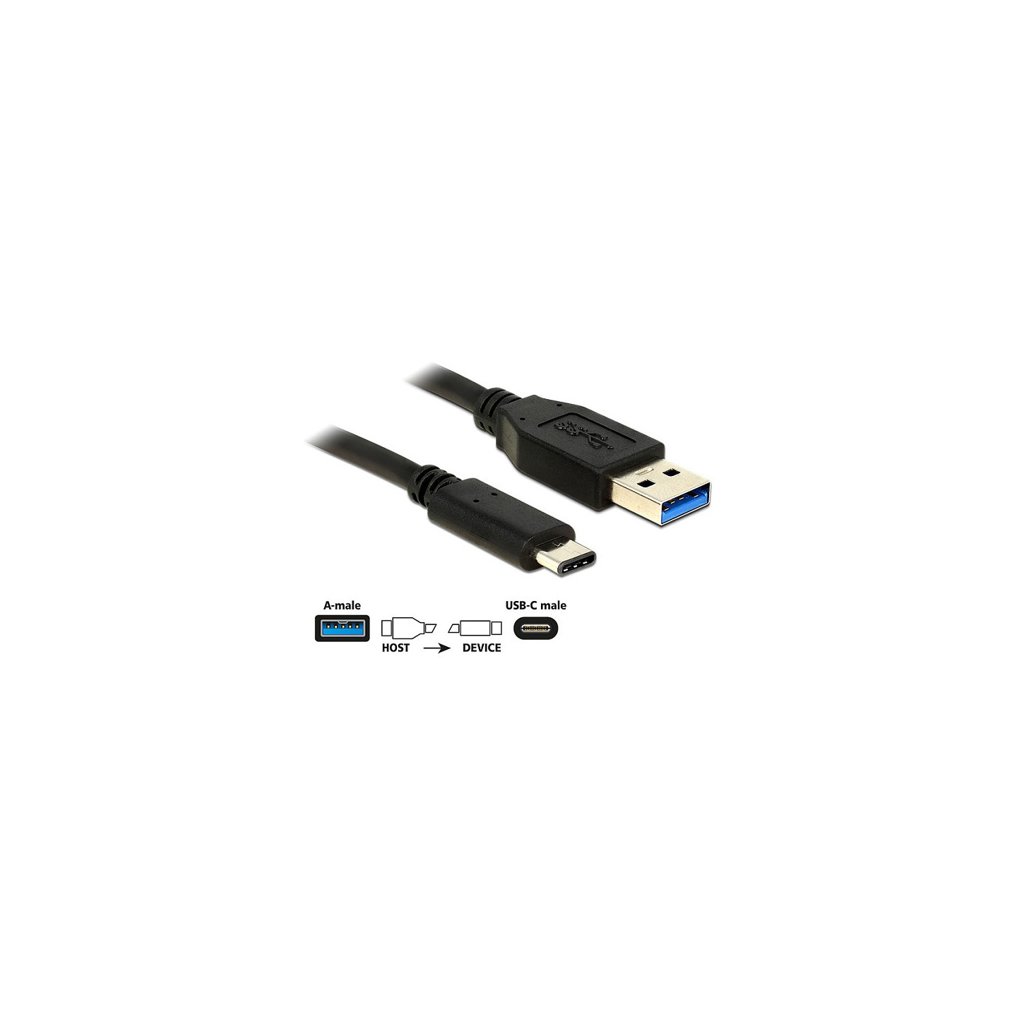 USB3.1 USB Typ-A Stecker to USB Type-CTM Stecker 1.0 m schwarz Delock — Buy in Cyprus with Fast Delivery