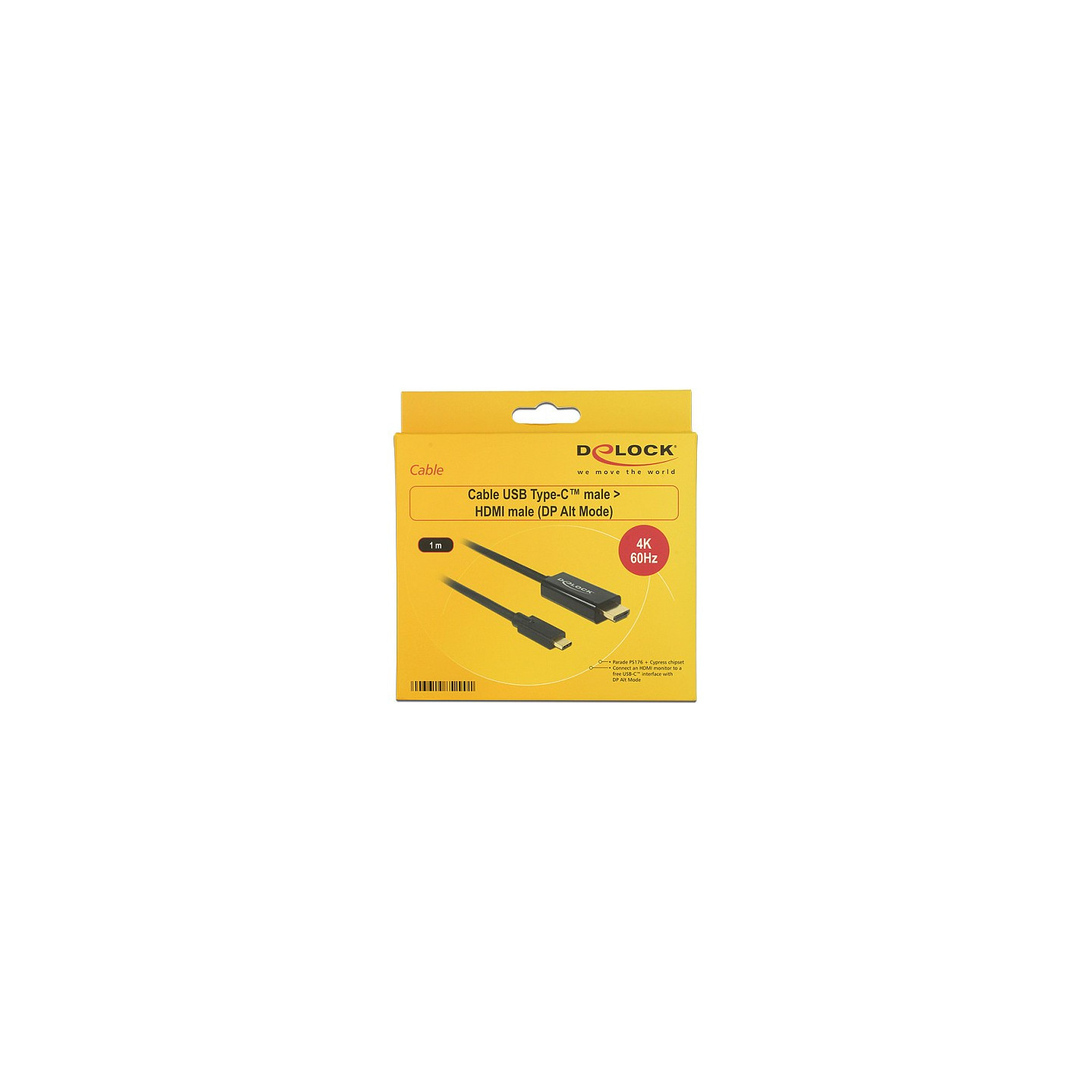 USB-C to HDMI (ST-ST) 1m 4K 60Hz DeLOCK Black — Buy in Cyprus with Fast Delivery