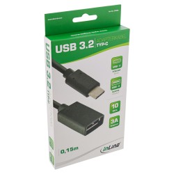 INLINE USB 3.1 Adapterkabel Typ C Stecker an A Buchse schwarz 0.15m — Buy in Cyprus with Fast Delivery