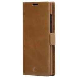 dbramante1928 Lynge - Flip-Hlle fr Mobiltelefon - genarbtes Leder - Hellbraun - fr Samsung Galaxy S22 Ultra