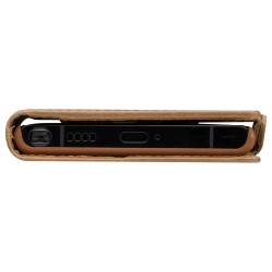 dbramante1928 Lynge - Flip-Hlle fr Mobiltelefon - genarbtes Leder - Hellbraun - fr Samsung Galaxy S22 Ultra