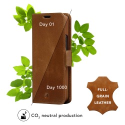dbramante1928 Lynge - Flip-Hlle fr Mobiltelefon - genarbtes Leder - Hellbraun - fr Samsung Galaxy S22 Ultra