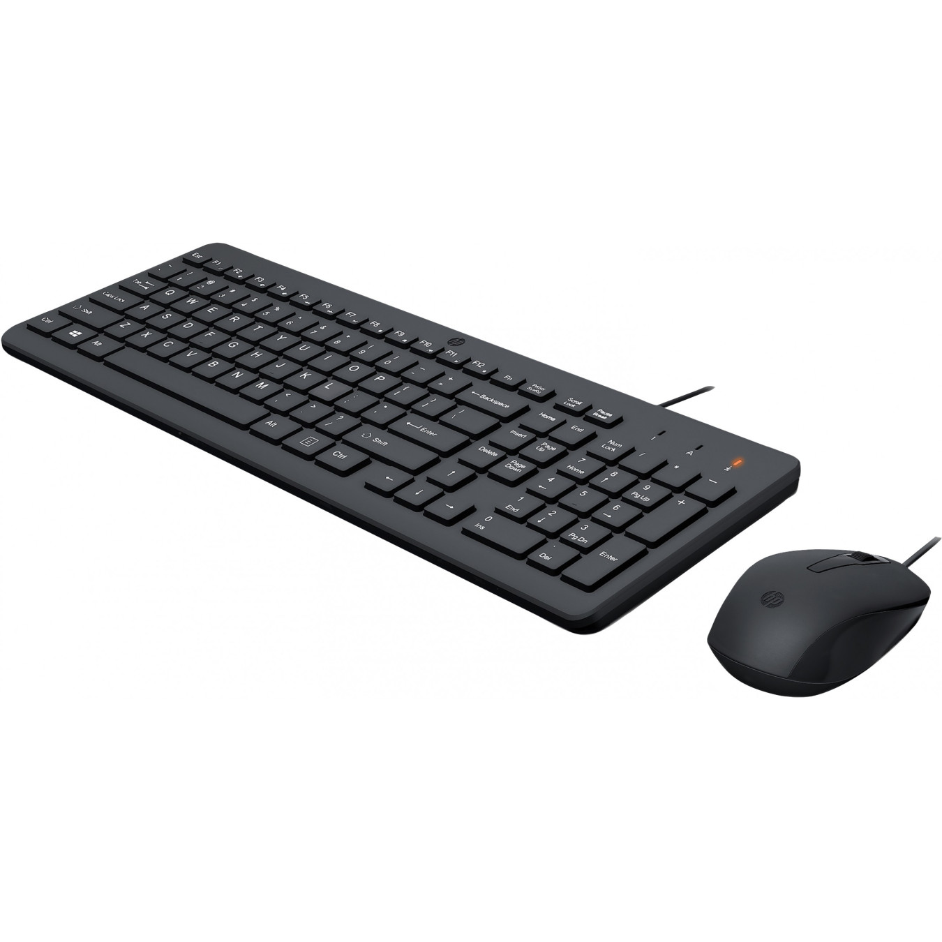 HP 150 Wired Keyboard & Mouse Combo - USB Full-Size Membrane Keyboard, 1600 DPI Optical Mouse, Black