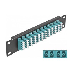 Delock 10? LWL Patchpanel 12 Port LC Quad aqua 1 HE schwarz — Buy in Cyprus with Fast Delivery