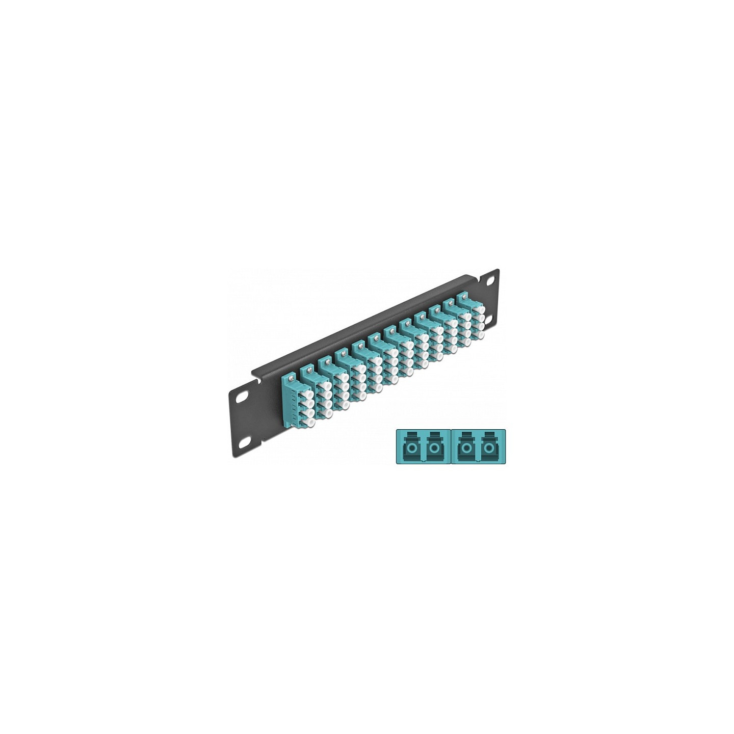 Delock 10? LWL Patchpanel 12 Port LC Quad aqua 1 HE schwarz — Buy in Cyprus with Fast Delivery