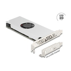 PCI Express x16 Karte zu 2 x USB 20 Gbps USB Type-CTM Dual Channel mit Lüfter und Kühlkörper im Low Profile Formfaktor