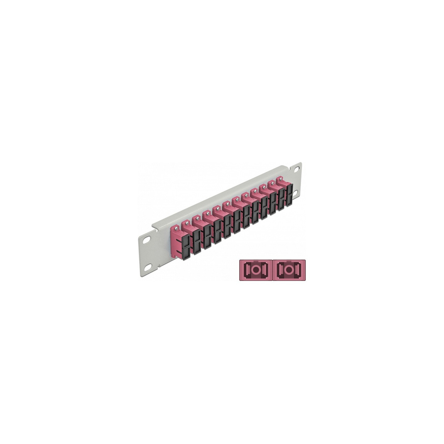 Delock 10? LWL Patchpanel 12 Port SC Duplex violett 1 HE grau — Buy in Cyprus with Fast Delivery
