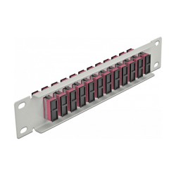 Delock 10? LWL Patchpanel 12 Port SC Duplex violett 1 HE grau — Buy in Cyprus with Fast Delivery