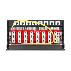 Delock Mini Desktop Patchpanel RJ45 Buchse 8 Port Cat.6A geschirmt schwarz - zur Montage an Tisch. Wand oder Hutschiene