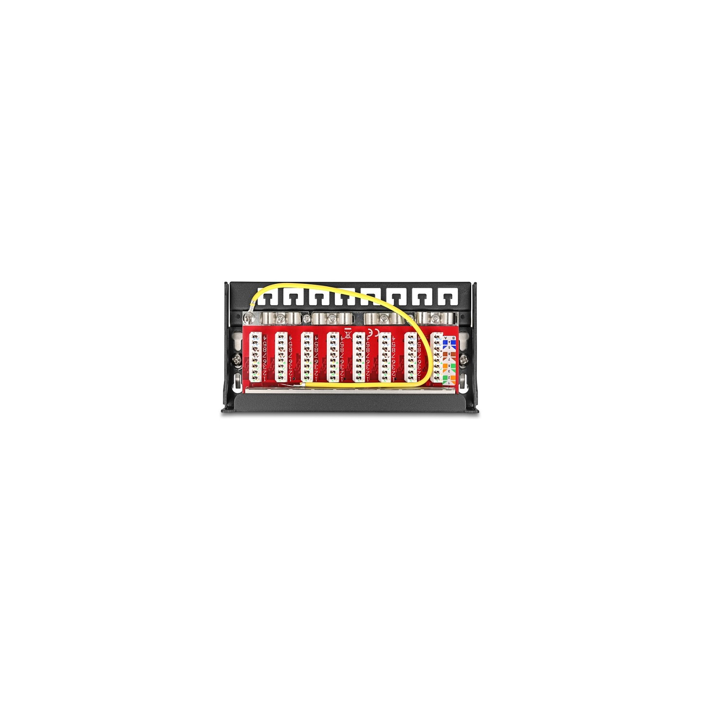 Delock Mini Desktop Patchpanel RJ45 Buchse 8 Port Cat.6A geschirmt schwarz - zur Montage an Tisch. Wand oder Hutschiene