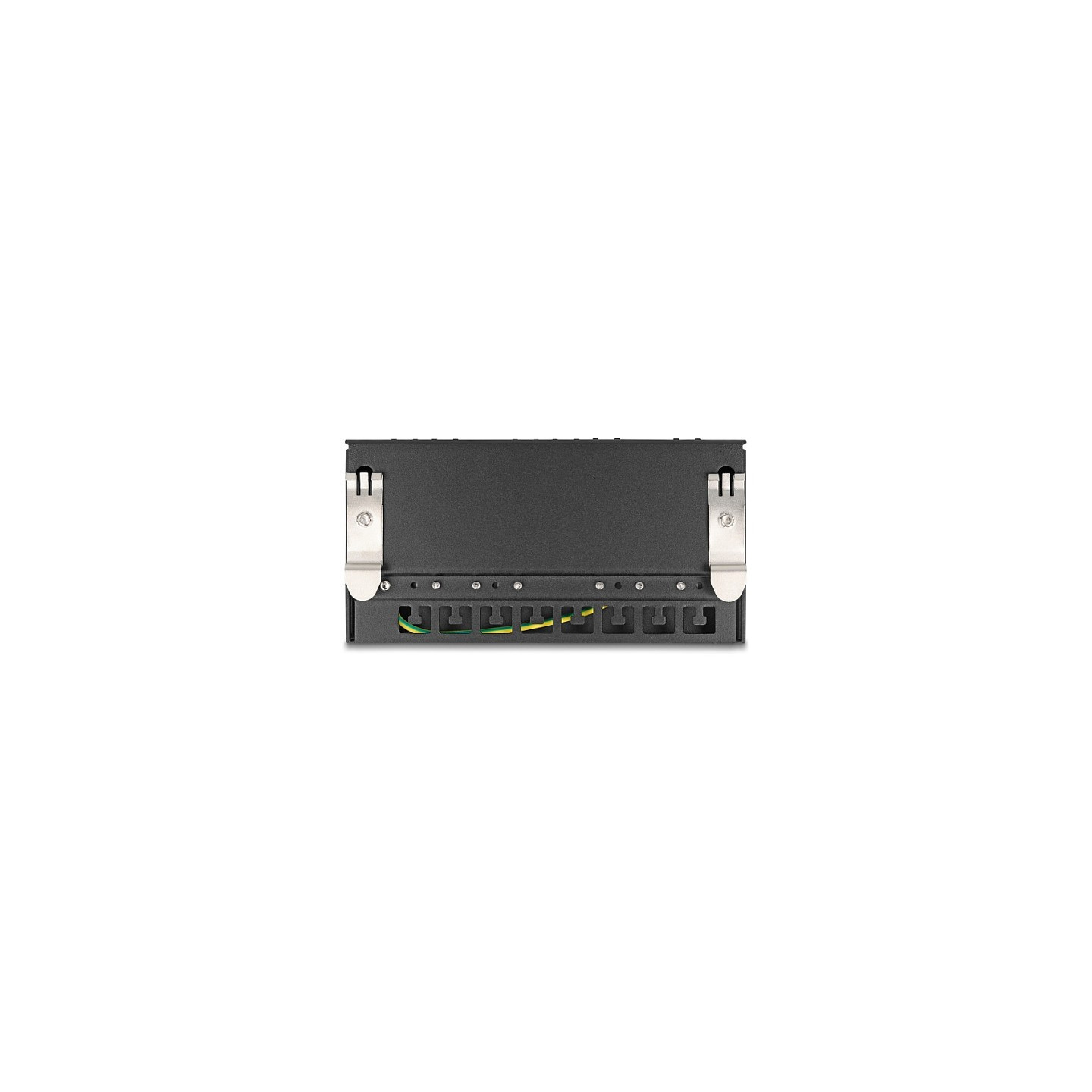 Delock Mini Desktop Patchpanel RJ45 Buchse 8 Port Cat.6A geschirmt schwarz - zur Montage an Tisch. Wand oder Hutschiene