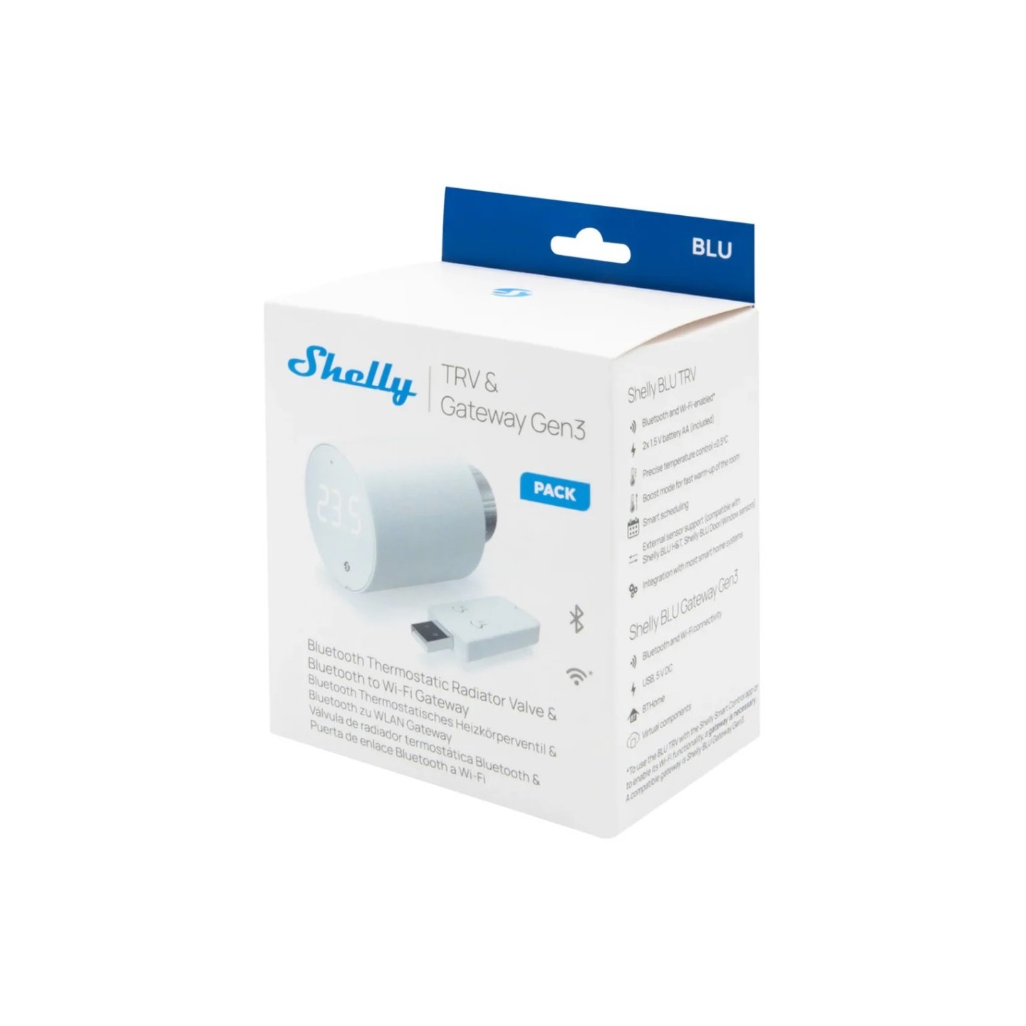 Shelly Plug & Play 'Blu TRV & Blu Gateway Gen3' Heizkörperthermostat + Gateway — Buy in Cyprus with Fast Delivery