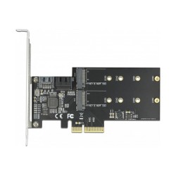 3 Port SATA und 2 Slot M.2 Key B PCI Express x4 Karte - Low Profile Formfaktor — Buy in Cyprus with Fast Delivery