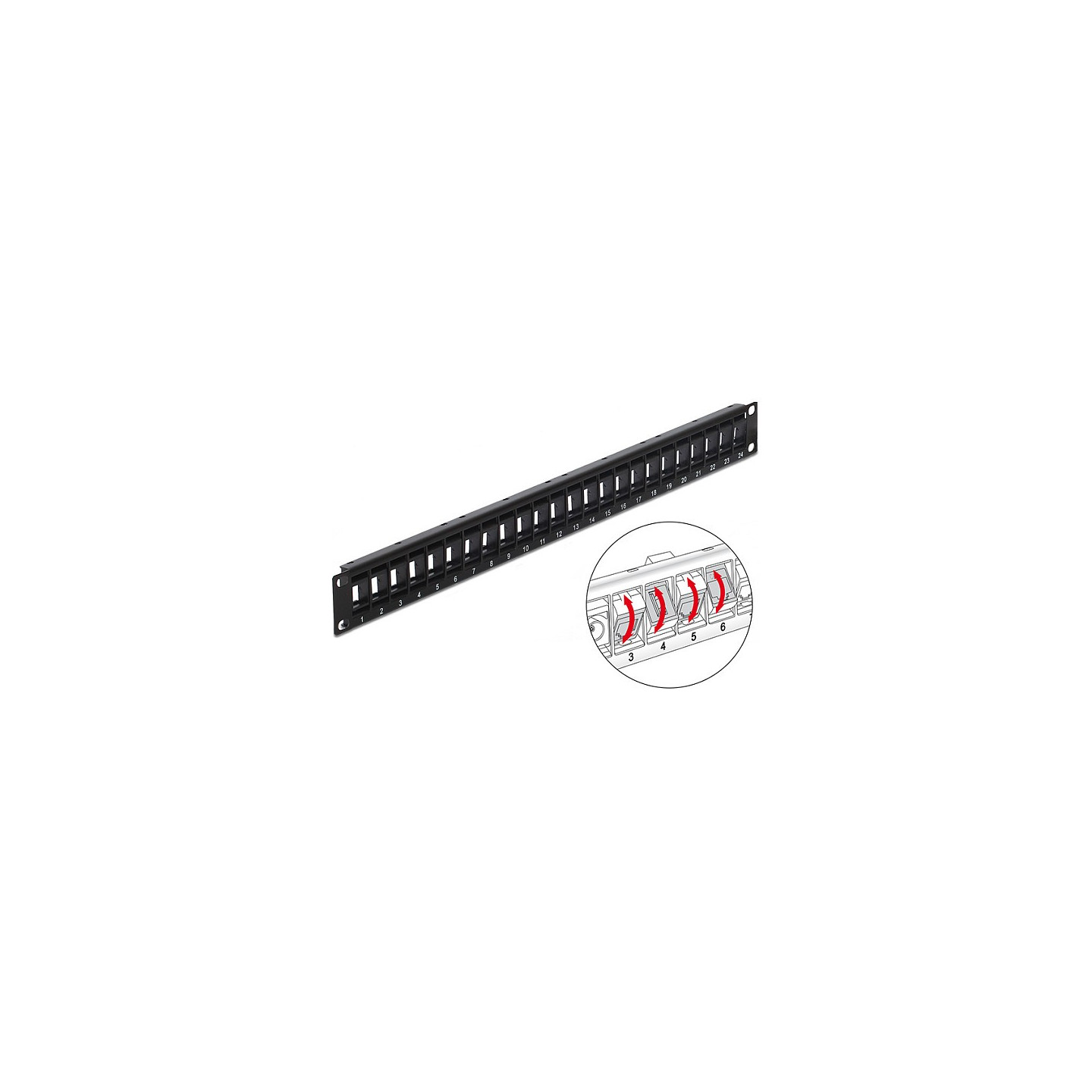 Delock 19? Keystone Patchpanel 24 Port drehbar schwarz — Buy in Cyprus with Fast Delivery