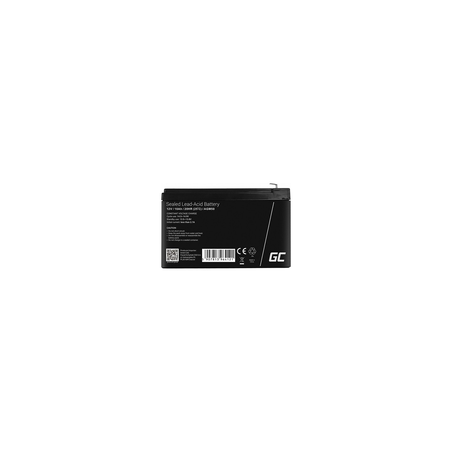 Green Cell AGM50 Replacement Battery - 12V 10Ah VRLA AGM | Armenius Store