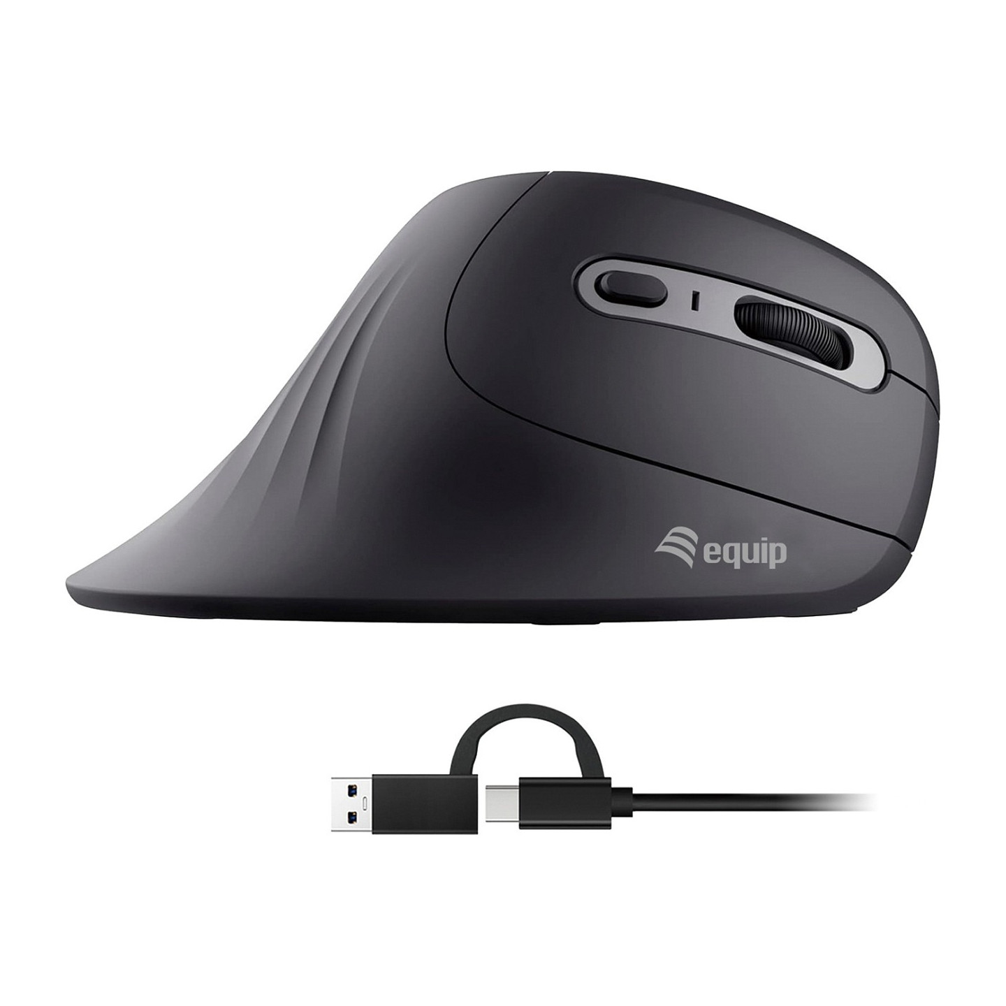 Equip Ergonomische Maus USB-A -C Stker 1.80m Rechts schwarz — Buy in Cyprus with Fast Delivery