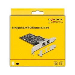 DeLock 2-Port RJ45 2.5 Gigabit LAN i225 2x PCI Express-Karte — Buy in Cyprus with Fast Delivery