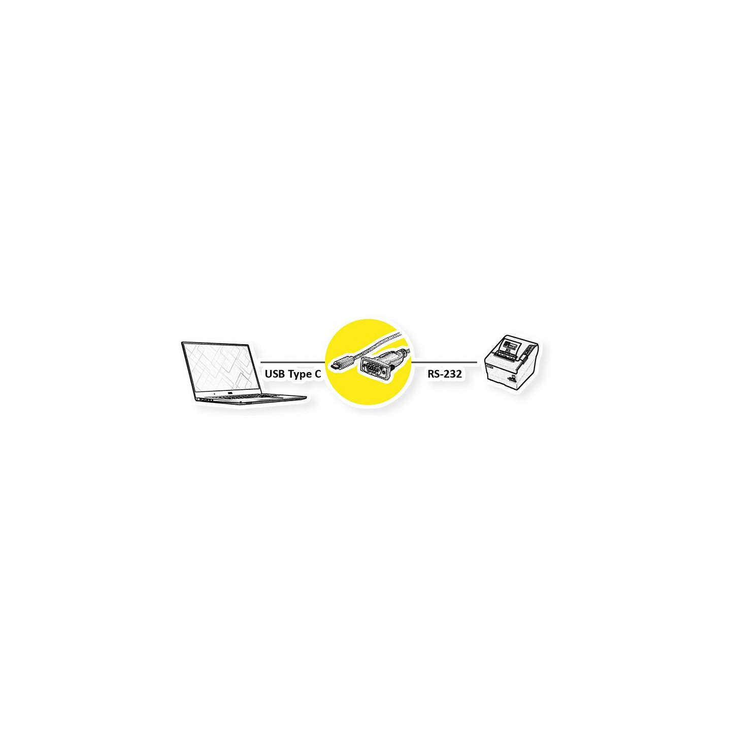VALUE USB - Seriell Konverter-Kabel Typ C - RS232 schwarz 1.8m — Buy in Cyprus with Fast Delivery