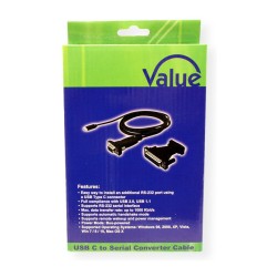 VALUE USB - Seriell Konverter-Kabel Typ C - RS232 schwarz 1.8m — Buy in Cyprus with Fast Delivery