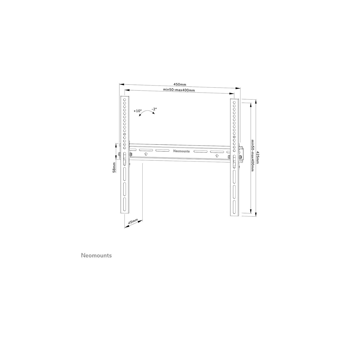 Wandhalterung neigbar für 32-65' Bildschirme 35KG Black Neomounts — Buy in Cyprus with Fast Delivery
