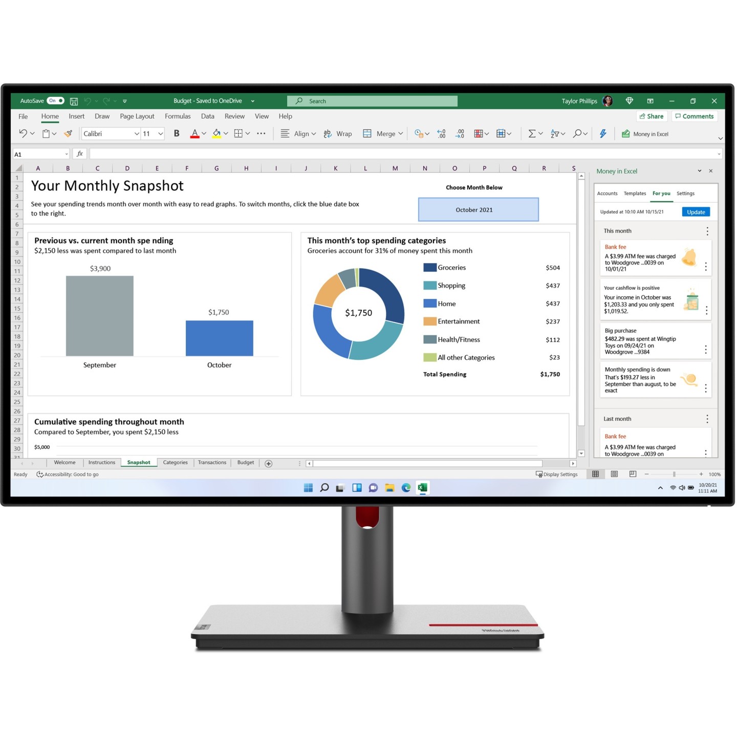 Lenovo ThinkVision P27h-30 - 27in QHD (2560x1440) IPS - USB-C & DisplayPort, 4 ms (fast), 60 Hz - Black