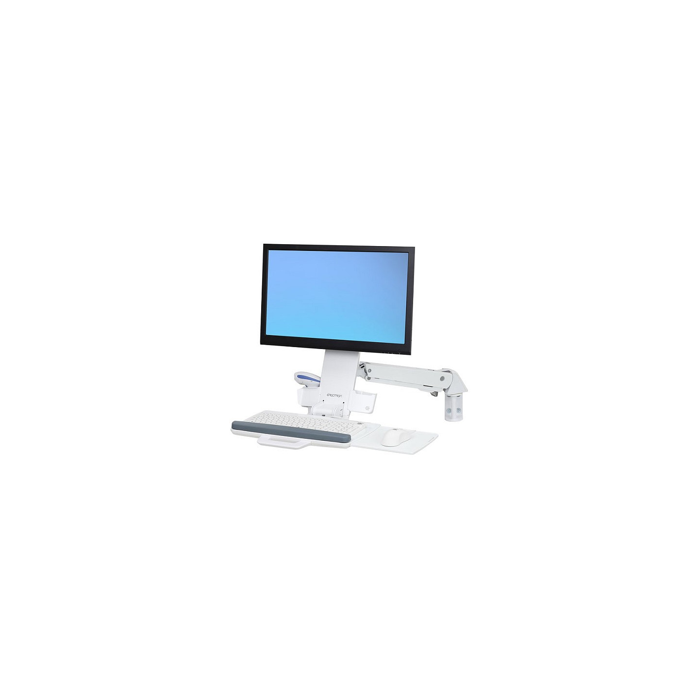ERGOTRON StyleView Sit-Stand Combo Arm weiss fuer LCD bis 61cm 24 Zoll und Tastatur max 13.2kg VESA 75x75 100x100mm
