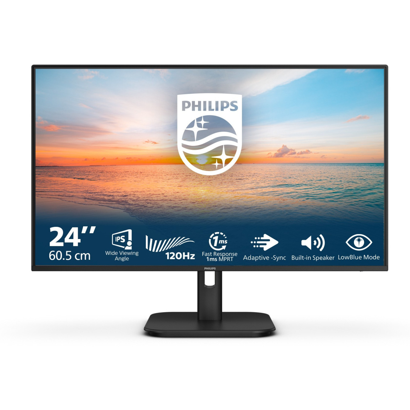 Philips 24E1N1200A - 23.8in IPS FHD 1920x1080 120Hz Monitor (Black) - VGA & HDMI, 4ms GTG — Buy in Cyprus with Fast Delivery