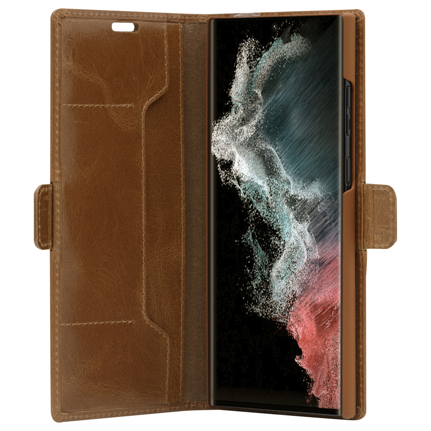 dbramante1928 Copenhagen Slim - Flip-Hlle fr Mobiltelefon - genarbtes Leder - Hellbraun - fr Samsung Galaxy S22 U