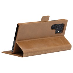 dbramante1928 Copenhagen Slim - Flip-Hlle fr Mobiltelefon - genarbtes Leder - Hellbraun - fr Samsung Galaxy S22 U