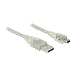 USB2.0 DeLOCK USB - to Mini USB ST ST 5m durchsichtig — Buy in Cyprus with Fast Delivery