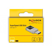 DeLOCK Mini USB-C 32GB Flash Drive - USB 3.2 Gen1 (5Gbps), Metal Housing, Silver — Buy in Cyprus with Fast Delivery