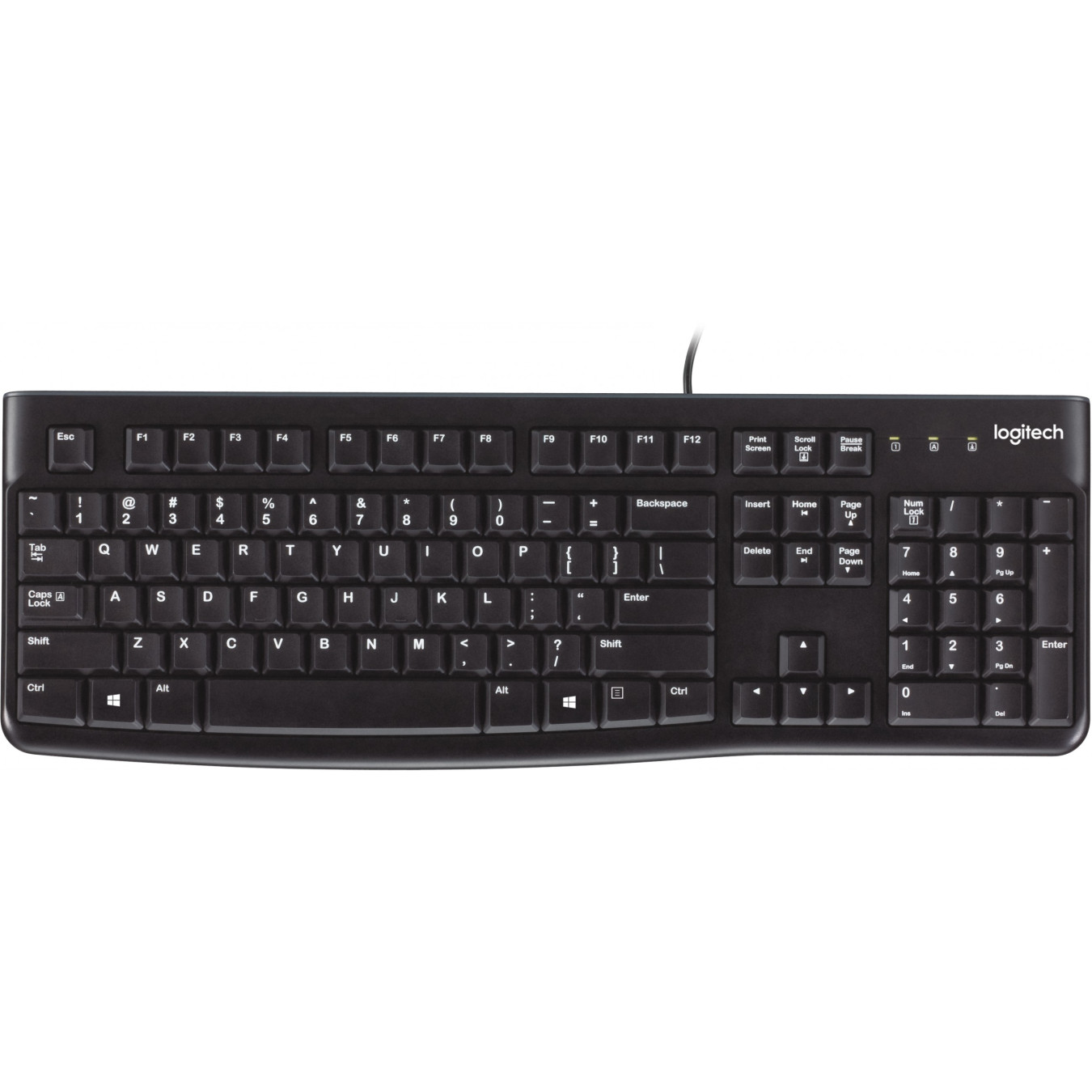 Logitech K120 - Wired USB Full-Size Keyboard - Black, US QWERTY, Spill-Resistant — Buy in Cyprus with Fast Delivery