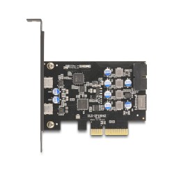 PCI Express x4 Karte zu 2 x extern USB Type-CTM + 1 x intern USB 10 Gbps Typ-E Key A und 1 x 19 Pin Pfostenstecker - ...