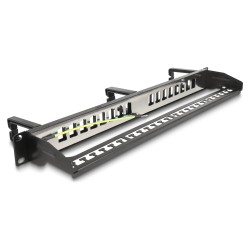 Delock 19? Keystone Patchpanel 16 Port mit 3 Bügeln und Entlastungsschiene 1 HE schwarz — Buy in Cyprus with Fast Delivery