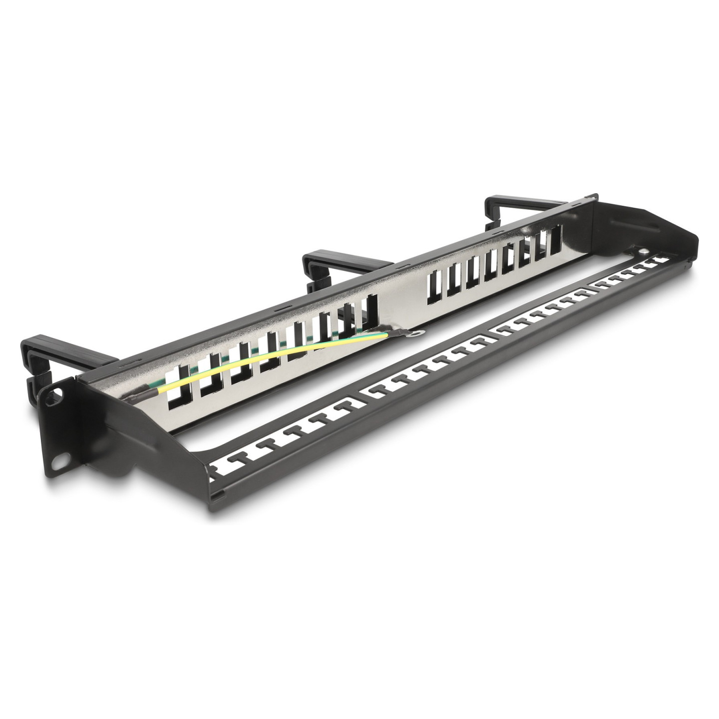 Delock 19? Keystone Patchpanel 16 Port mit 3 Bügeln und Entlastungsschiene 1 HE schwarz — Buy in Cyprus with Fast Delivery