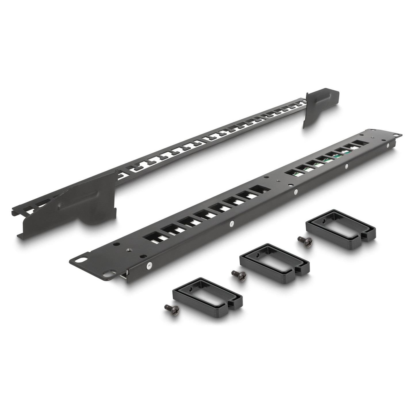 Delock 19? Keystone Patchpanel 16 Port mit 3 Bügeln und Entlastungsschiene 1 HE schwarz — Buy in Cyprus with Fast Delivery
