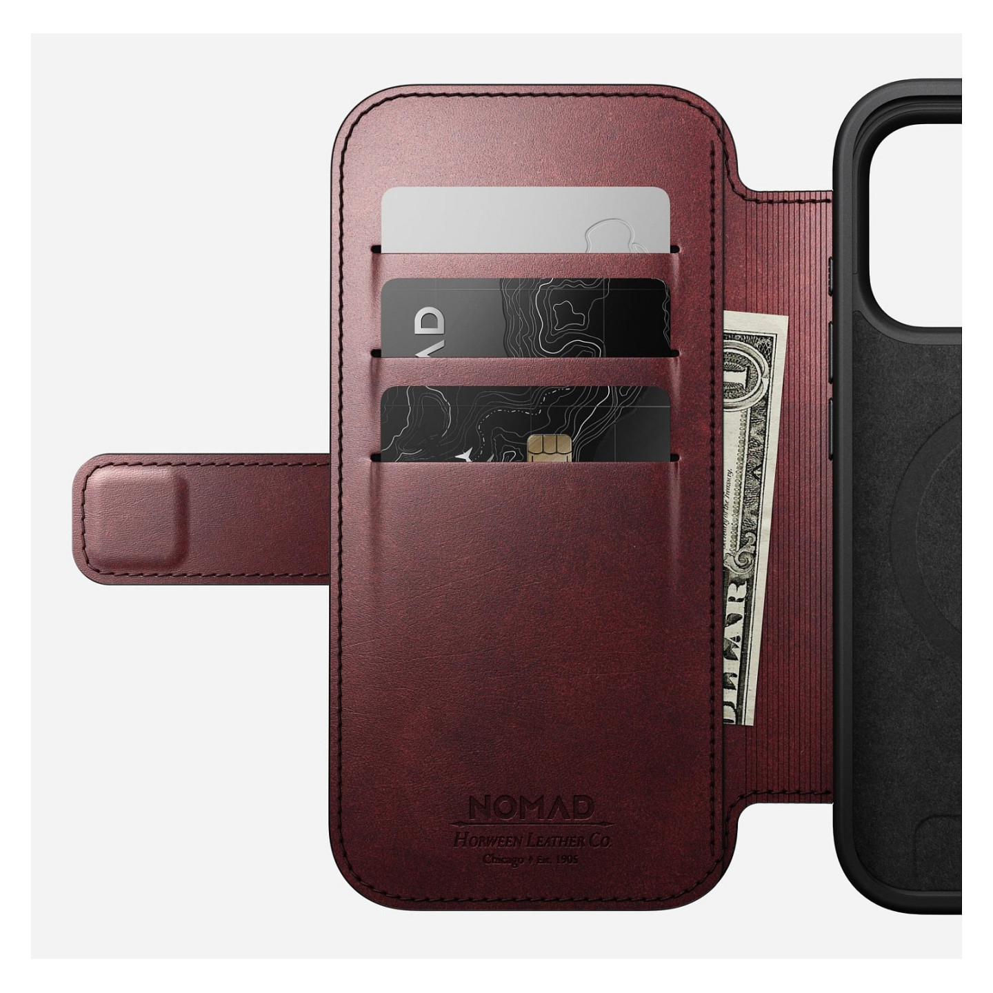 Nomad Modern Leather Folio iPhone 17 Pro Burgundy Horween — Buy in Cyprus with Fast Delivery